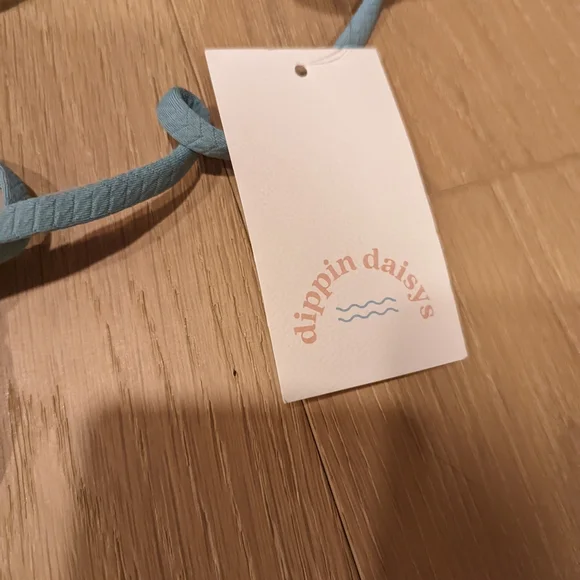 Three Piece Dusty Teal\Blue Bikini Set - Picture 12 of 13